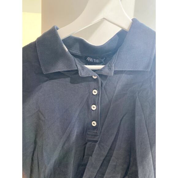 Zara Button-Up Polo- Dark Gray - Picture 3 of 3